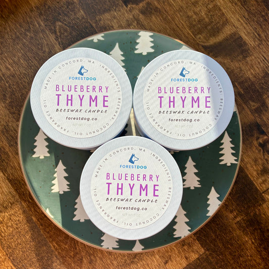 Blueberry Thyme Beeswax Candle