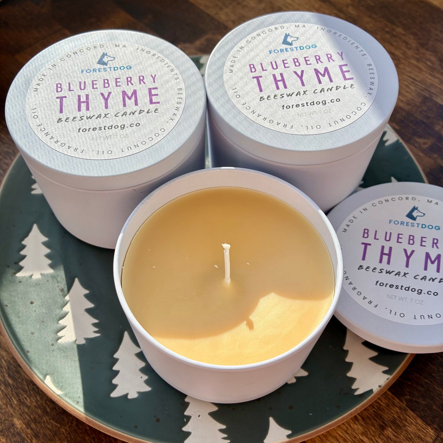 Blueberry Thyme Beeswax Candle