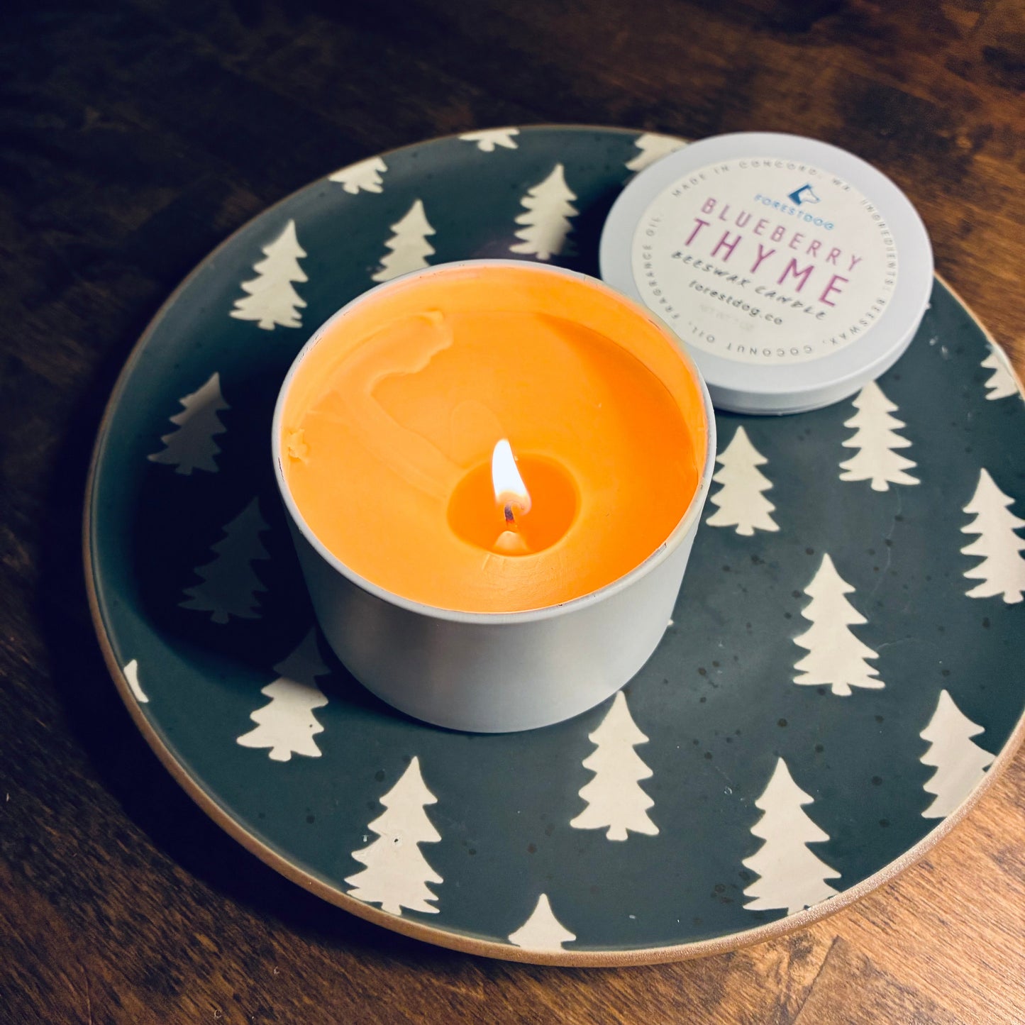 Blueberry Thyme Beeswax Candle